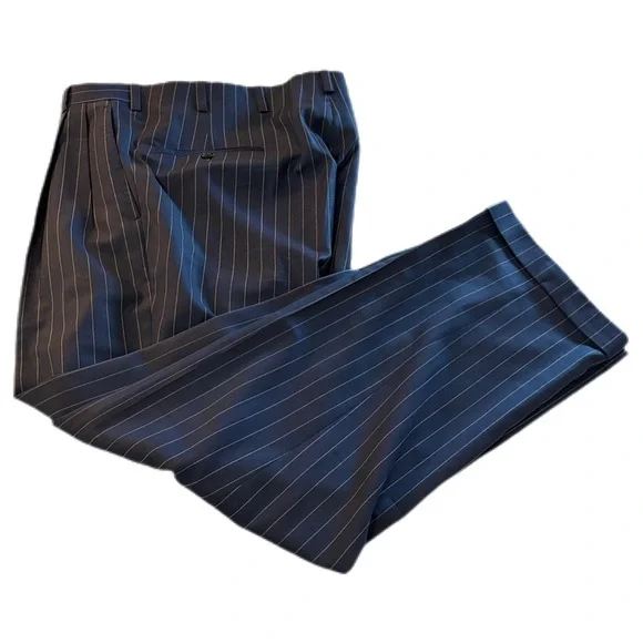 OXXFORD CLOTHES Suit (44R, Navy [Striped], Wool) - Picture 6 of 6